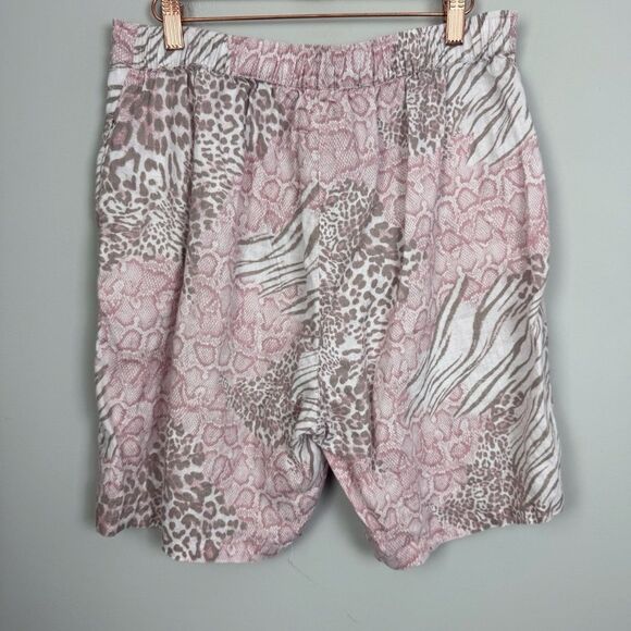 JOHNNY WAS WORKSHOP | Jayla Linen Pink Animal Print Shorts Women’s Size Medium - Picture 10 of 12